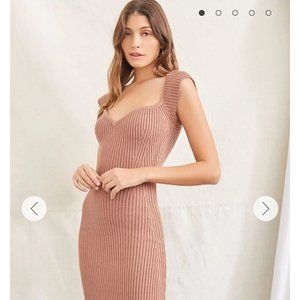 Sweater Knit Ribbed Midi Dress